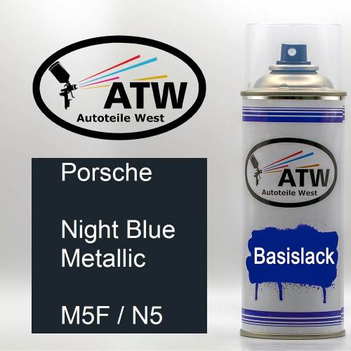 Porsche, Night Blue Metallic, M5F / N5: 400ml Sprühdose, von ATW Autoteile West.